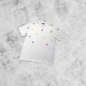White Multi colour Chrome Hearts T-Shirt