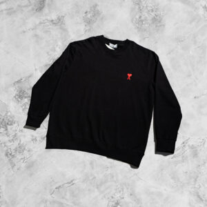 Ami Black Text Crew Neck