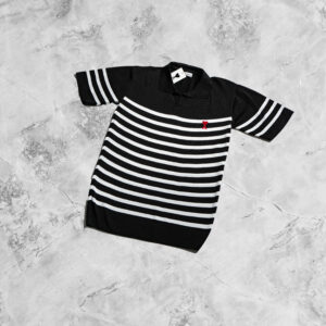 Ami Stripped Black logo t-shirt