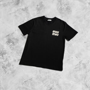 MIU Black logo t-shirt
