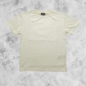 BALENCIAGA SHORT SLEEVE T-SHIRT WITH FRONT LOGO IN CREAM