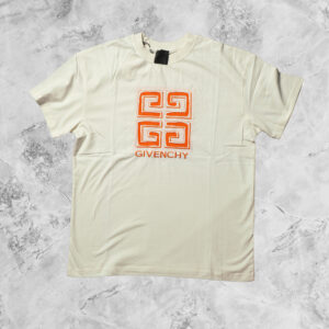 GIVENCHY SHORT SLEEVE T-SHIRT WITH EMBROIDERED LOGO FRONT & BACK