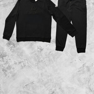 MONCLER TRACK TOP & TRAINER PANTS IN BLACK