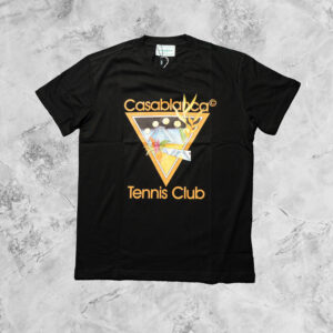 CASABLANCA TENNIS CLUB T SHIRT BLACK