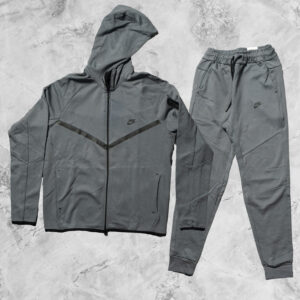 NIKE TRACK SUIT GREY WITH HOODED JACKET AND CUFFED PANTS
