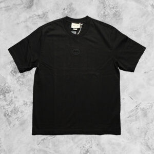 GUCCI SHORT SLEEVE T-SHIRT WITH LOGO FRONT IN BLACK