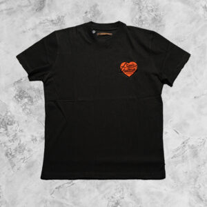 LOUIS VUITTON SHORT SLEEVE T-SHIRT WITH EMBROIDERED LOGO ON BLACK