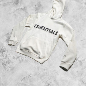 Essentials White hoodie and track pants