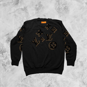 LOUIS VUITTON LONG SLEEVE TOP WITH PRINT DETAIL ON GREY