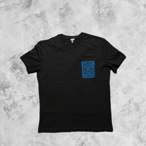 LOEWE SHORT SLEEVE T-SHIRT BLACK WITH BLUE LOGO
